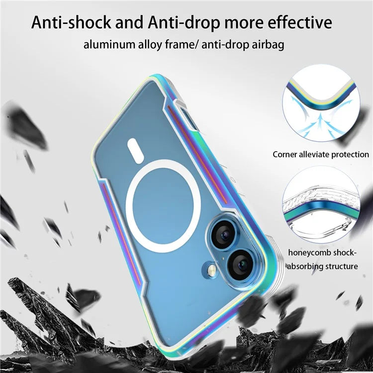 Thunder 1 Series For iPhone 16 Pro Case Compatible with MagSafe PC+TPU Clear Back Cover