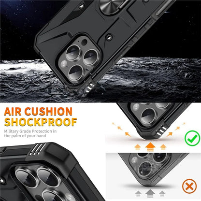 For iPhone 16 Pro Case PC+ TPU Anti-Drop Phone Cover with Ring Kickstand