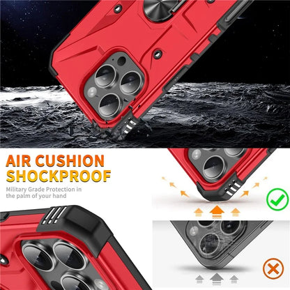 For iPhone 16 Pro Case PC+ TPU Anti-Drop Phone Cover with Ring Kickstand