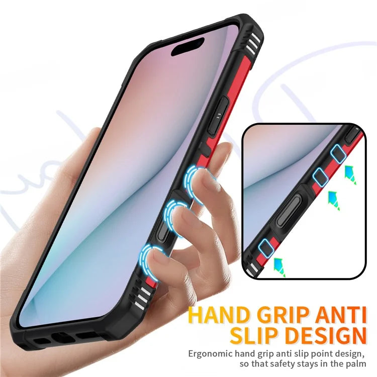 For iPhone 16 Pro Case PC+ TPU Anti-Drop Phone Cover with Ring Kickstand
