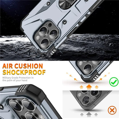 For iPhone 16 Pro Case PC+ TPU Anti-Drop Phone Cover with Ring Kickstand