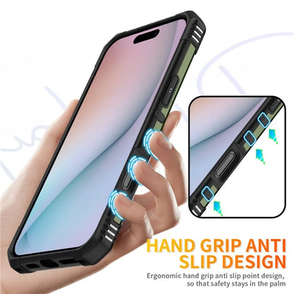 For iPhone 16 Pro Case PC+ TPU Anti-Drop Phone Cover with Ring Kickstand