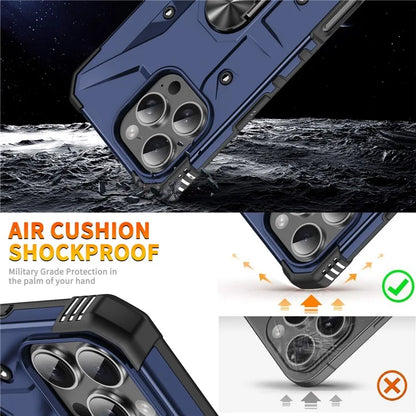For iPhone 16 Pro Case PC+ TPU Anti-Drop Phone Cover with Ring Kickstand