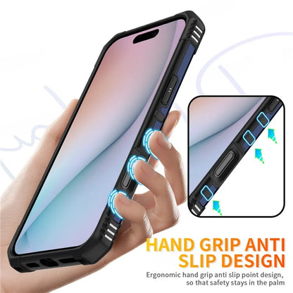 For iPhone 16 Pro Case PC+ TPU Anti-Drop Phone Cover with Ring Kickstand