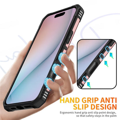 For iPhone 16 Pro Case PC+ TPU Anti-Drop Phone Cover with Ring Kickstand