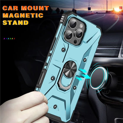 For iPhone 16 Pro Case PC+ TPU Anti-Drop Phone Cover with Ring Kickstand