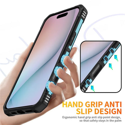 For iPhone 16 Pro Case PC+ TPU Anti-Drop Phone Cover with Ring Kickstand