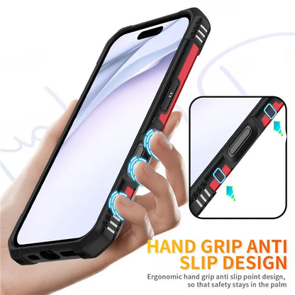 For iPhone 16 Case PC+ TPU Anti-Drop Phone Cover with Ring Kickstand