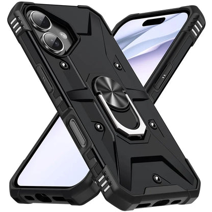 For iPhone 16 Plus Case PC+ TPU Anti-Drop Phone Cover with Ring Kickstand