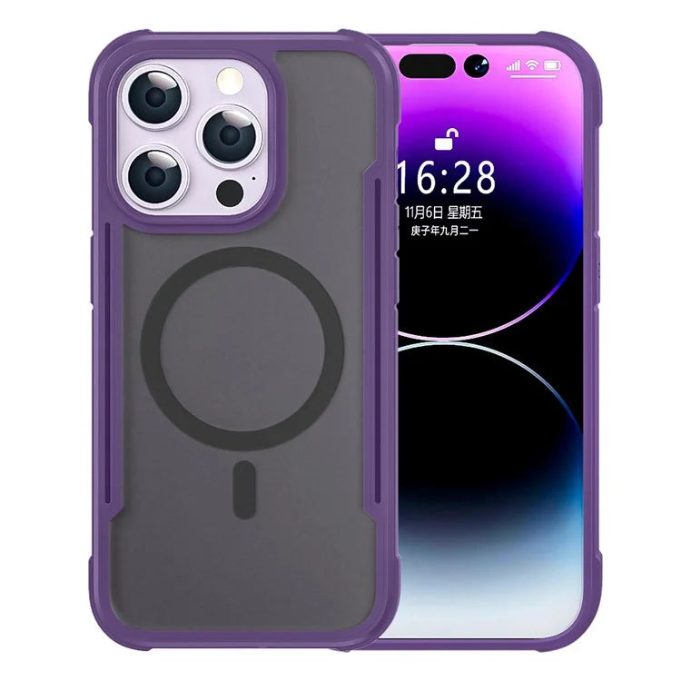 Thunder 3 Series For iPhone 15 Pro Case Compatible with MagSafe Skin-Touch PC+TPU Phone Cover