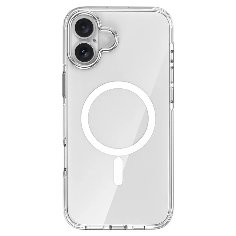 For iPhone 16 Plus Case Compatible with MagSafe Airbag Design PC+TPU Clear Phone Cover