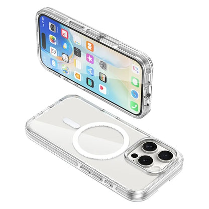 For iPhone 16 Pro Max Case Compatible with MagSafe Airbag Design PC+TPU Clear Phone Cover