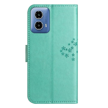 For Motorola Moto G35 5G Case PU Leather Owl Tree Imprinted Wallet Phone Cover