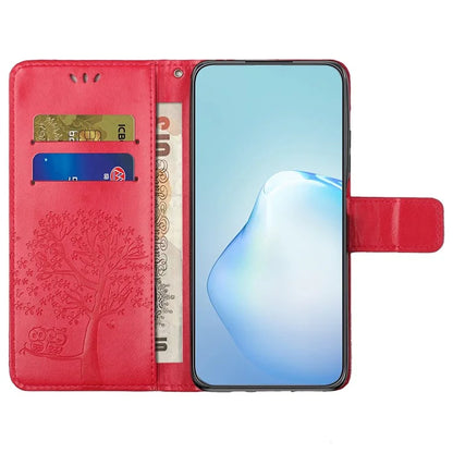 For Motorola Moto G35 5G Case PU Leather Owl Tree Imprinted Wallet Phone Cover