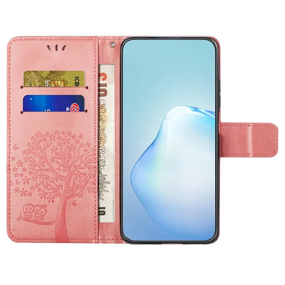For Motorola Moto G35 5G Case PU Leather Owl Tree Imprinted Wallet Phone Cover