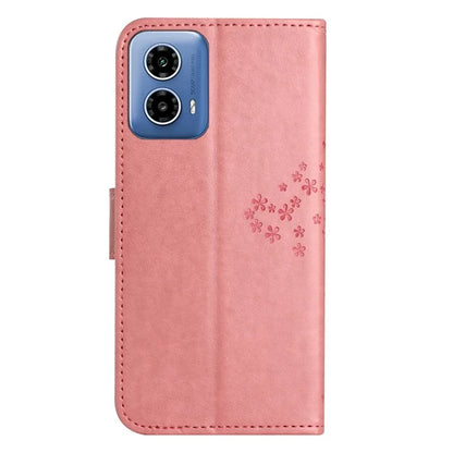 For Motorola Moto G35 5G Case PU Leather Owl Tree Imprinted Wallet Phone Cover