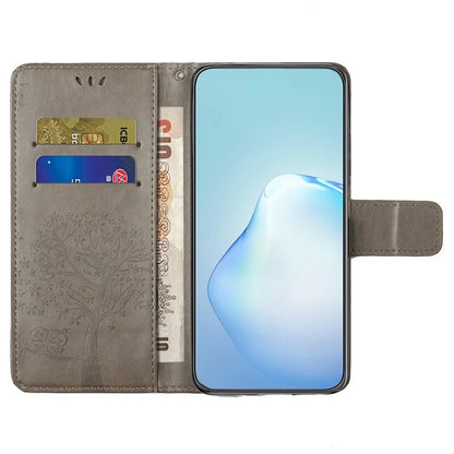 For Motorola Moto G35 5G Case PU Leather Owl Tree Imprinted Wallet Phone Cover