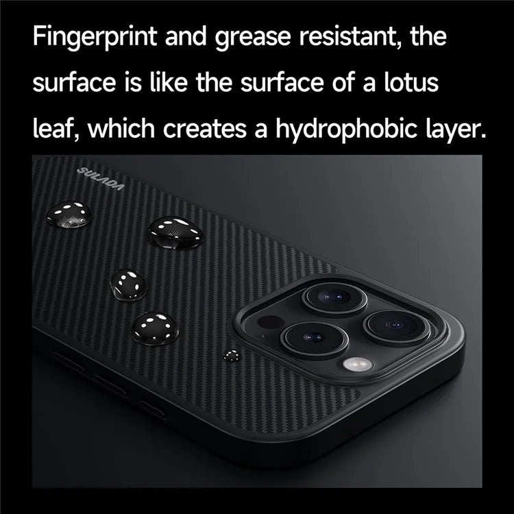 SULADA For iPhone 16 Pro Max Case Compatible with MagSafe Metal Lens Frame PU+TPU Phone Cover