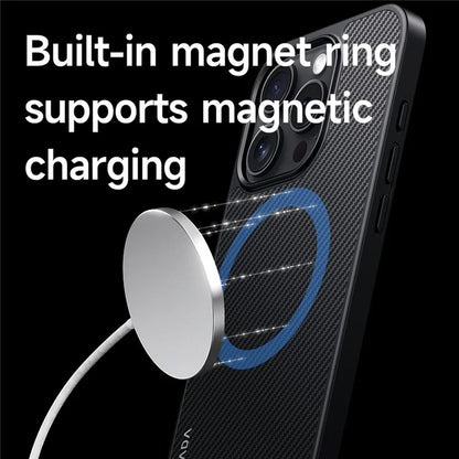 SULADA For iPhone 16 Pro Max Case Compatible with MagSafe Metal Lens Frame PU+TPU Phone Cover
