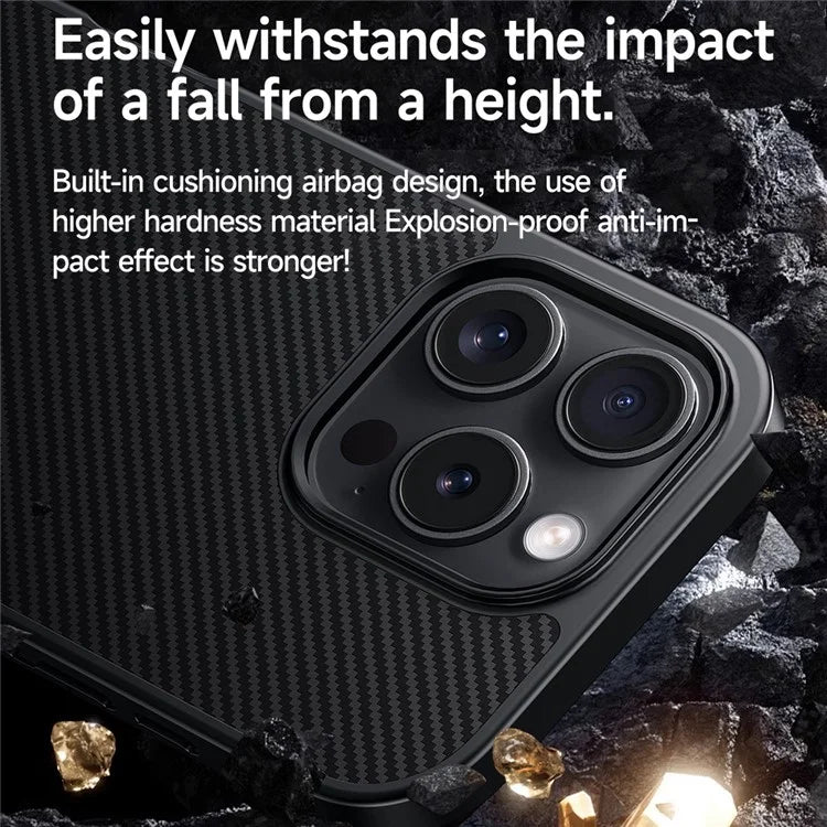 SULADA For iPhone 16 Pro Max Case Compatible with MagSafe Metal Lens Frame PU+TPU Phone Cover