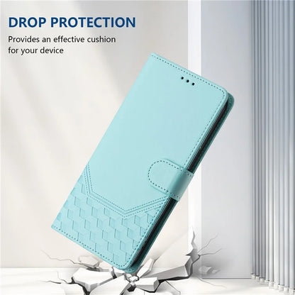 For Samsung Galaxy A16 5G Case Imprinted Honeycomb RFID Blocking Leather Phone Cover with Strap