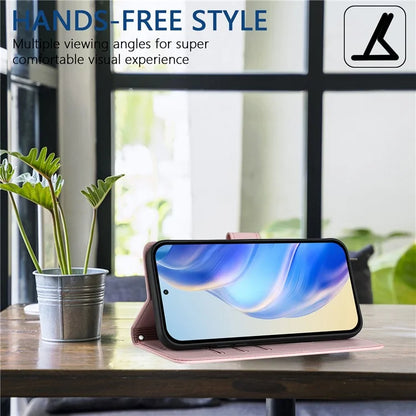For Samsung Galaxy A16 5G Case Imprinted Honeycomb RFID Blocking Leather Phone Cover with Strap