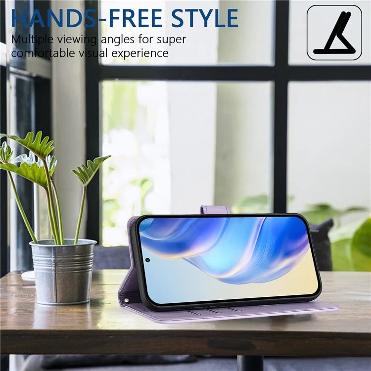 For Samsung Galaxy A16 5G Case Imprinted Honeycomb RFID Blocking Leather Phone Cover with Strap