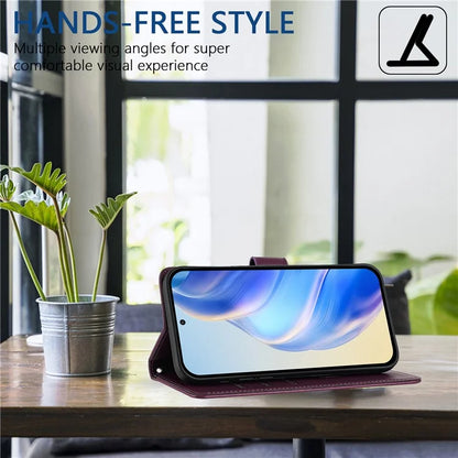 For Samsung Galaxy A16 5G Case Imprinted Honeycomb RFID Blocking Leather Phone Cover with Strap