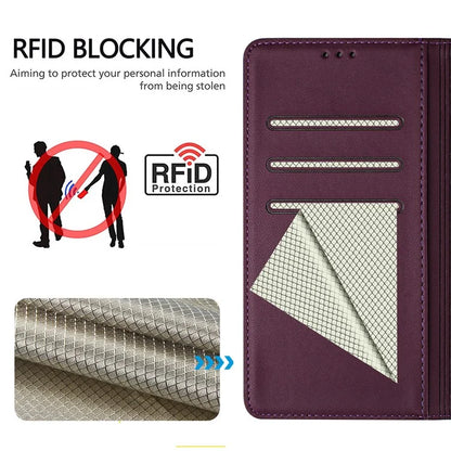 For Samsung Galaxy A16 5G Case Imprinted Honeycomb RFID Blocking Leather Phone Cover with Strap