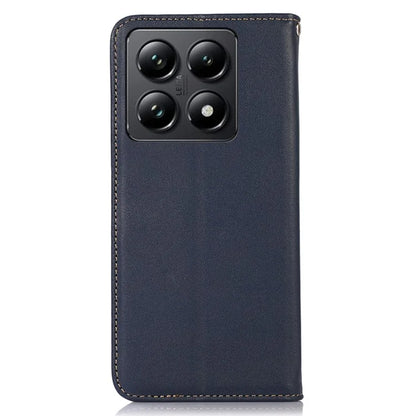 KHAZNEH For Xiaomi 14T Pro Case Genuine Cow Leather Wallet Phone Cover Nappa Texture
