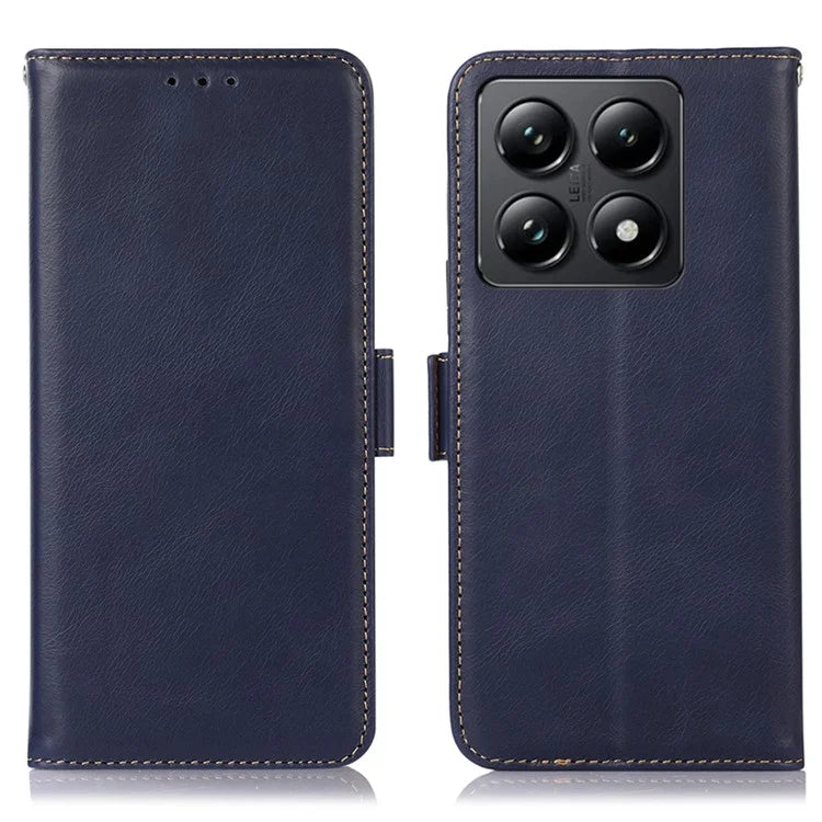 For Xiaomi 14T Pro Case RFID Blocking Genuine Cow Leather Wallet Phone Cover