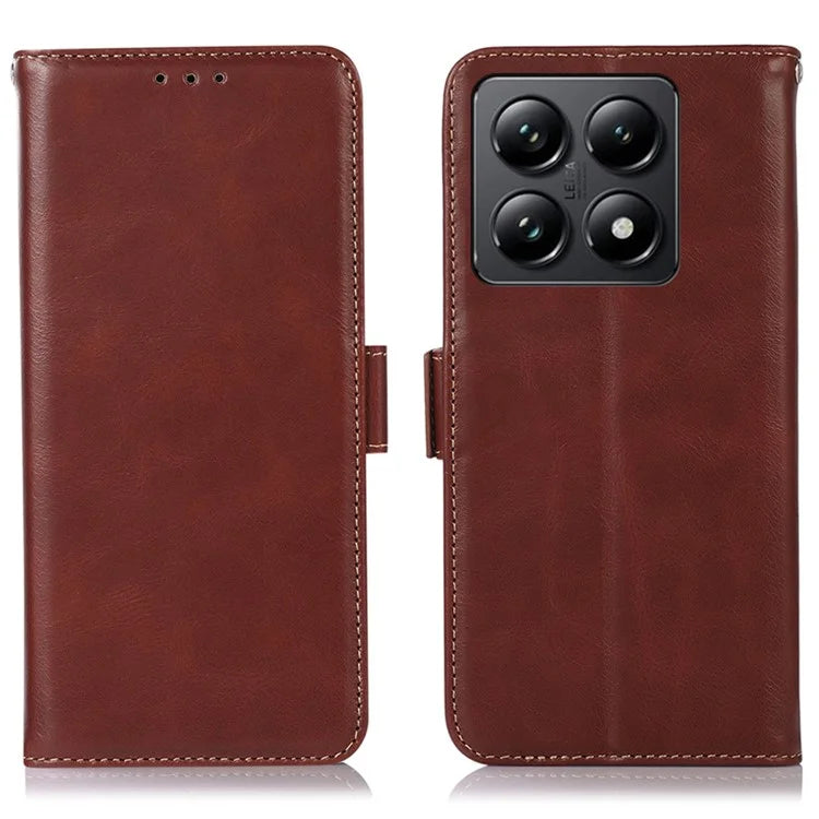 For Xiaomi 14T Pro Case RFID Blocking Genuine Cow Leather Wallet Phone Cover