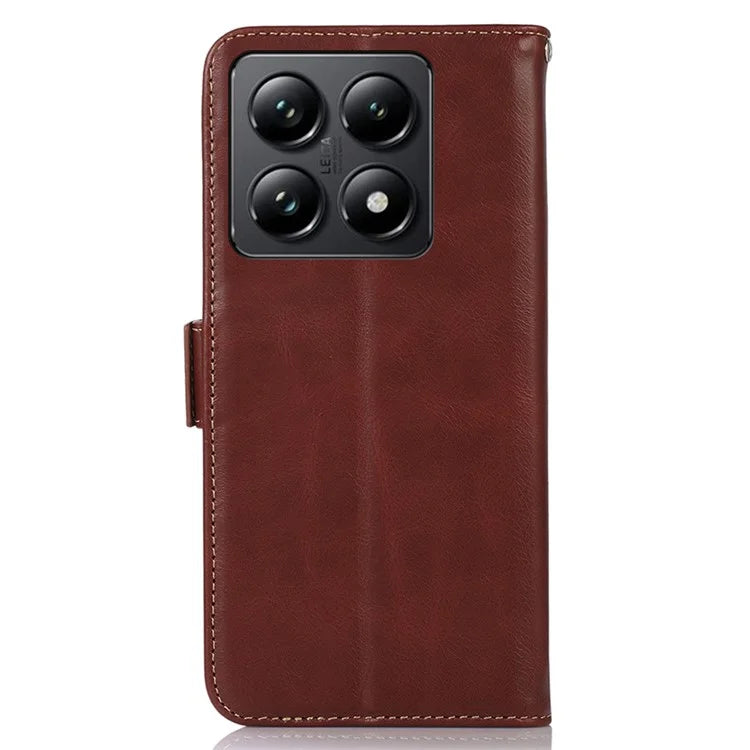 For Xiaomi 14T Pro Case RFID Blocking Genuine Cow Leather Wallet Phone Cover