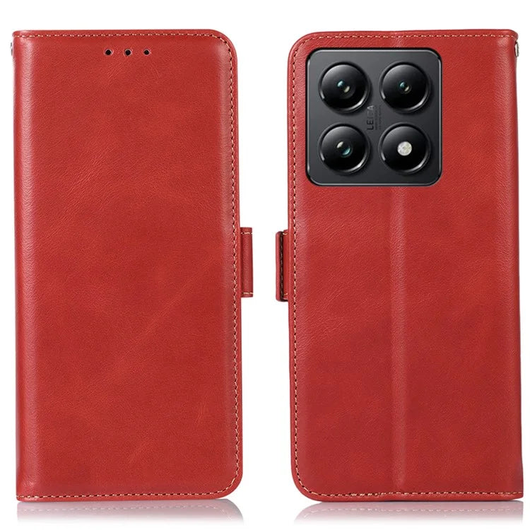 For Xiaomi 14T Case RFID Blocking Genuine Cow Leather Wallet Phone Cover