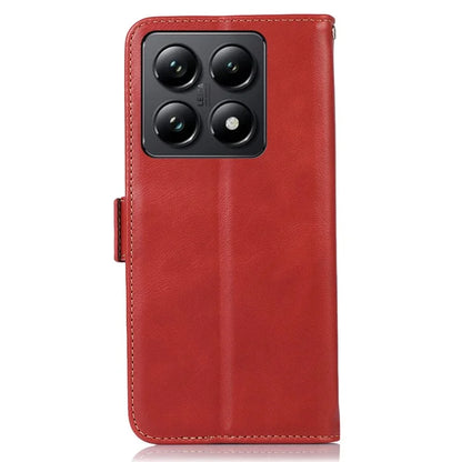 For Xiaomi 14T Case RFID Blocking Genuine Cow Leather Wallet Phone Cover