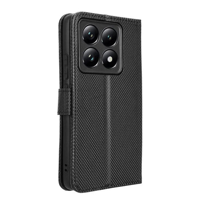 For Xiaomi 14T Case PU Leather Diamond Texture Wallet Phone Cover