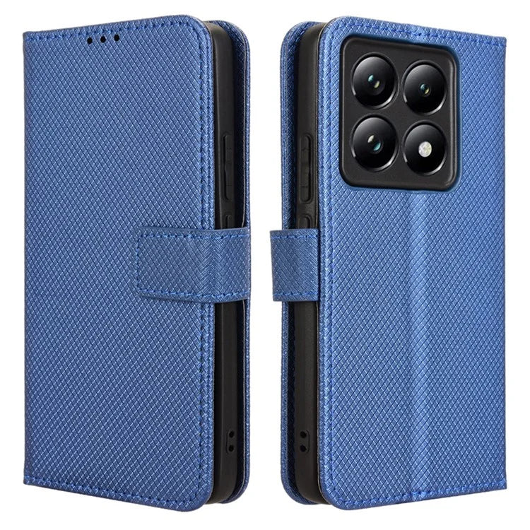 For Xiaomi 14T Case PU Leather Diamond Texture Wallet Phone Cover