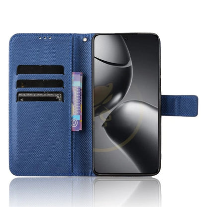 For Xiaomi 14T Case PU Leather Diamond Texture Wallet Phone Cover