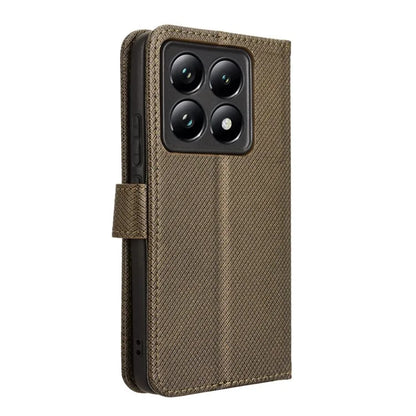 For Xiaomi 14T Case PU Leather Diamond Texture Wallet Phone Cover
