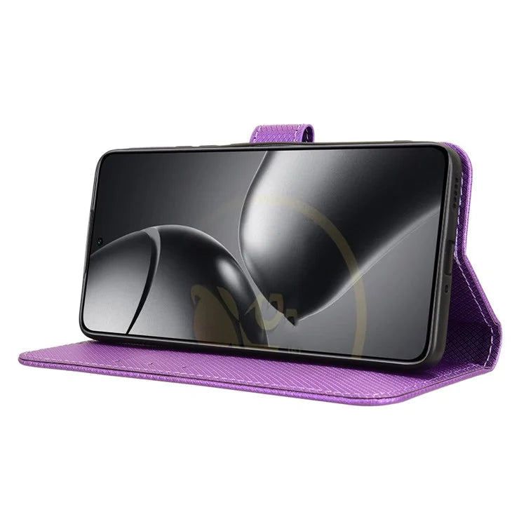 For Xiaomi 14T Case PU Leather Diamond Texture Wallet Phone Cover
