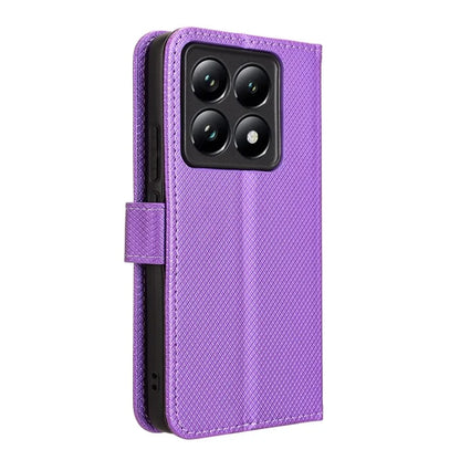 For Xiaomi 14T Case PU Leather Diamond Texture Wallet Phone Cover