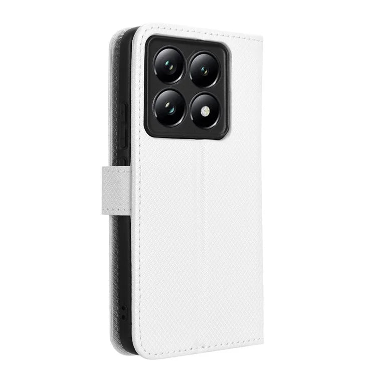 For Xiaomi 14T Case PU Leather Diamond Texture Wallet Phone Cover