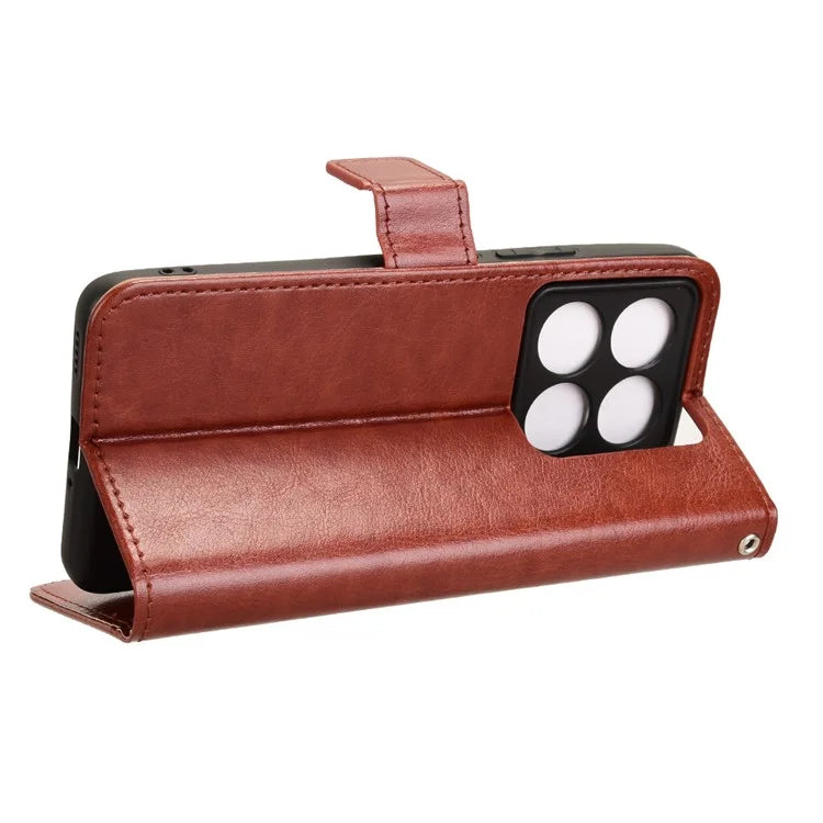 For Xiaomi 14T Case Crazy Horse Texture PU Leather Phone Wallet Cover
