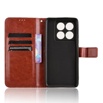 For Xiaomi 14T Case Crazy Horse Texture PU Leather Phone Wallet Cover