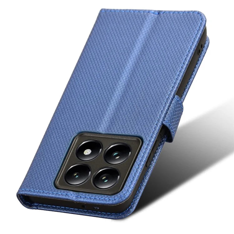 For Xiaomi 14T Pro Case PU Leather Diamond Texture Wallet Phone Cover
