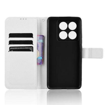 For Xiaomi 14T Pro Case PU Leather Diamond Texture Wallet Phone Cover