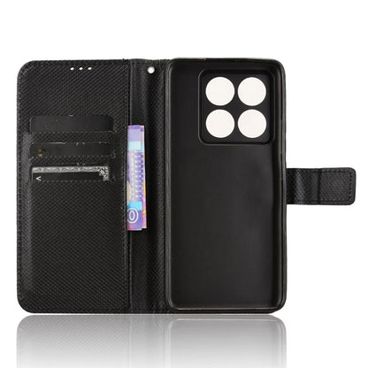 For Xiaomi 14T Pro Case PU Leather Diamond Texture Wallet Phone Cover