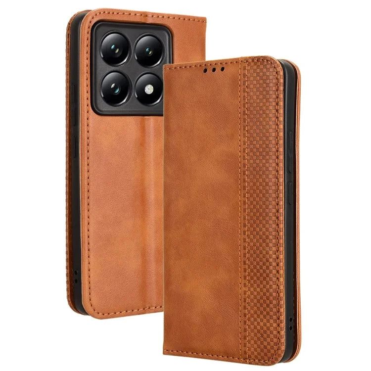 For Xiaomi 14T Leather Case Wallet Stand Retro Texture Phone Cover