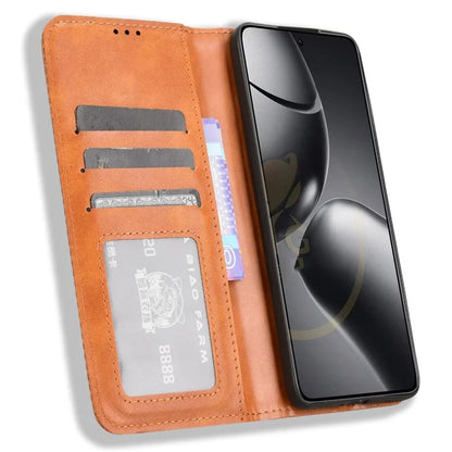 For Xiaomi 14T Leather Case Wallet Stand Retro Texture Phone Cover