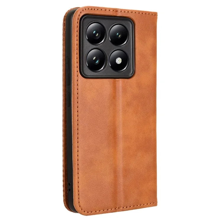 For Xiaomi 14T Leather Case Wallet Stand Retro Texture Phone Cover